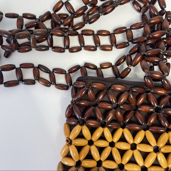 Vintage wooden bead purse - Picture 5 of 6